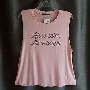 Rock♡Rose Couture LA soft pink sleeveless T- shirt